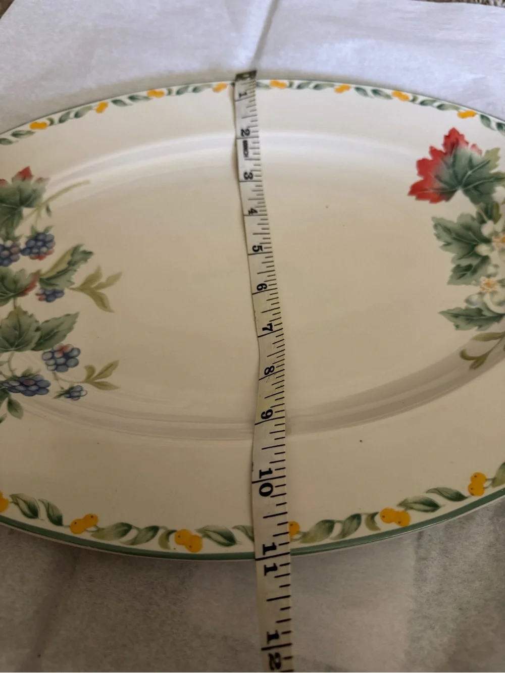Avon Julie Pople Country Fruit Ceramic Serving Bowl & Oval Platter